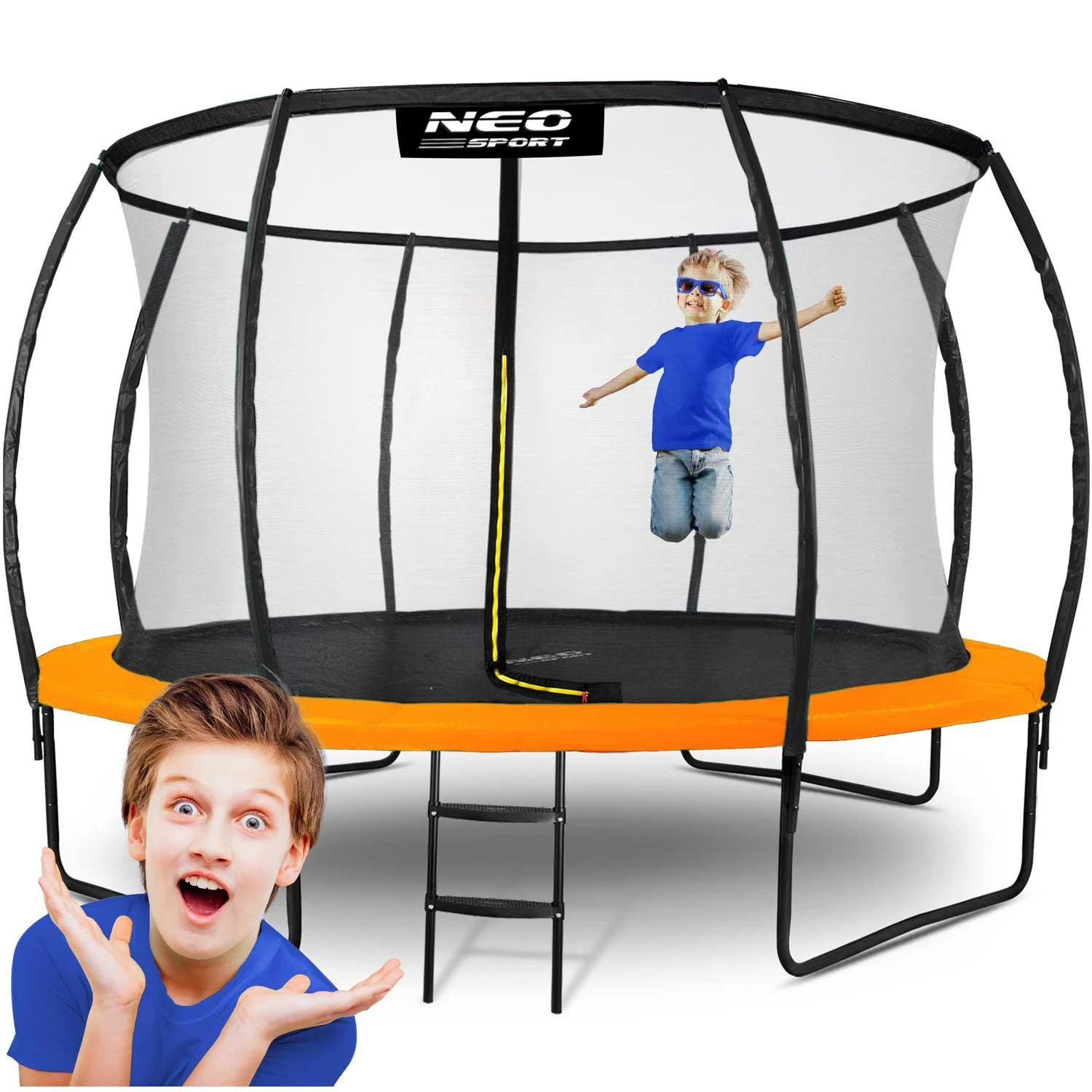 Profiliuotas sodo batutas 12 pėdų / 374 cm su vidiniu Neo-Sport tinkleliu