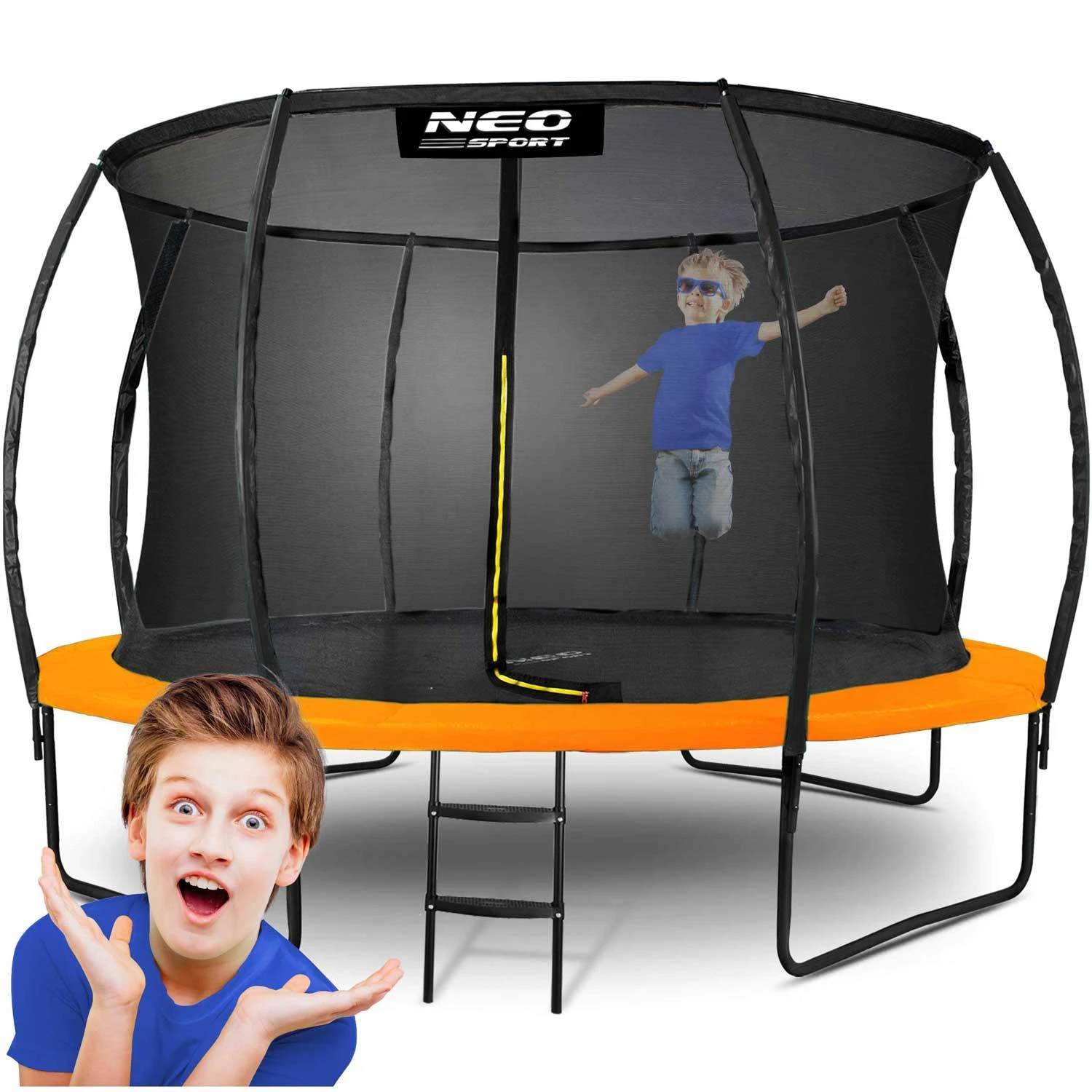 Profiliuotas sodo batutas 12 pėdų / 374 cm su vidiniu Neo-Sport tinkleliu