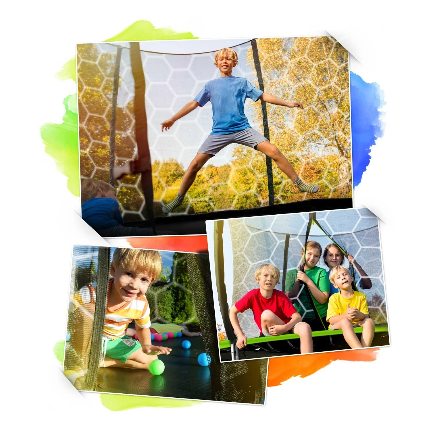 Profiliuotas sodo batutas 12 pėdų / 374 cm su vidiniu Neo-Sport tinkleliu