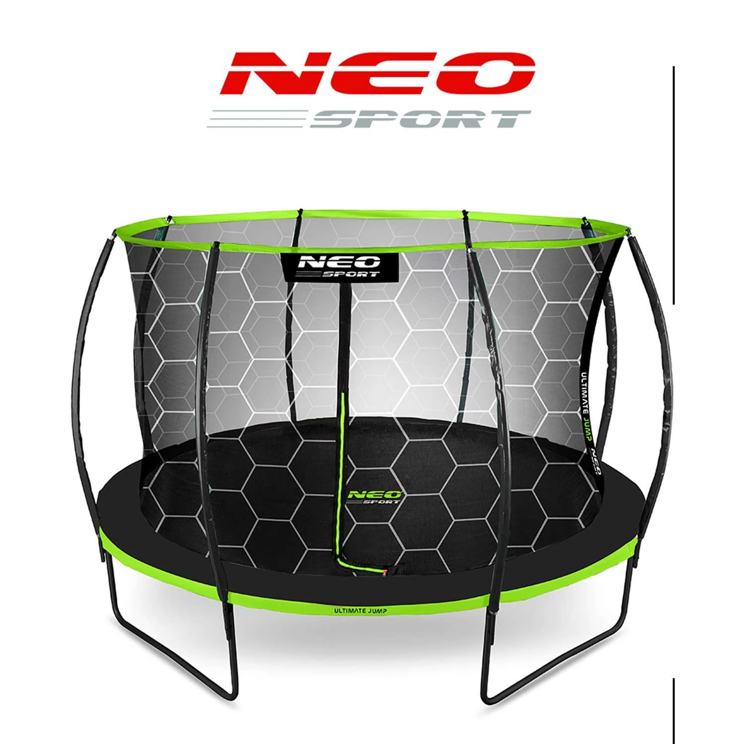 Profiliuotas sodo batutas 12 pėdų / 374 cm su vidiniu Neo-Sport tinkleliu