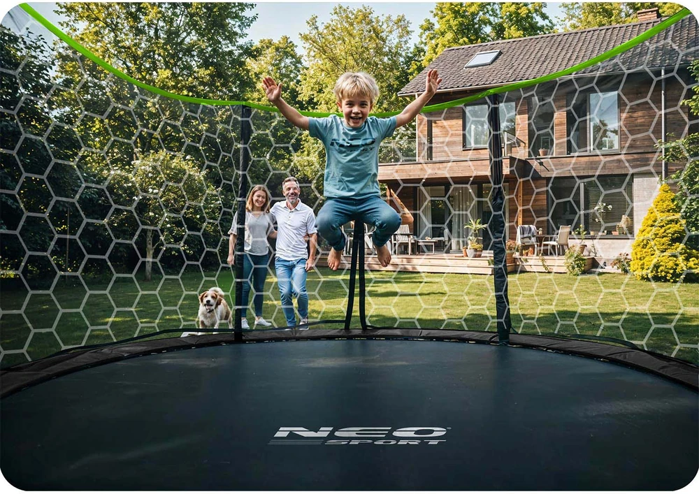 Profiliuotas sodo batutas 14 pėdų / 435 cm su vidiniu Neo-Sport tinkleliu