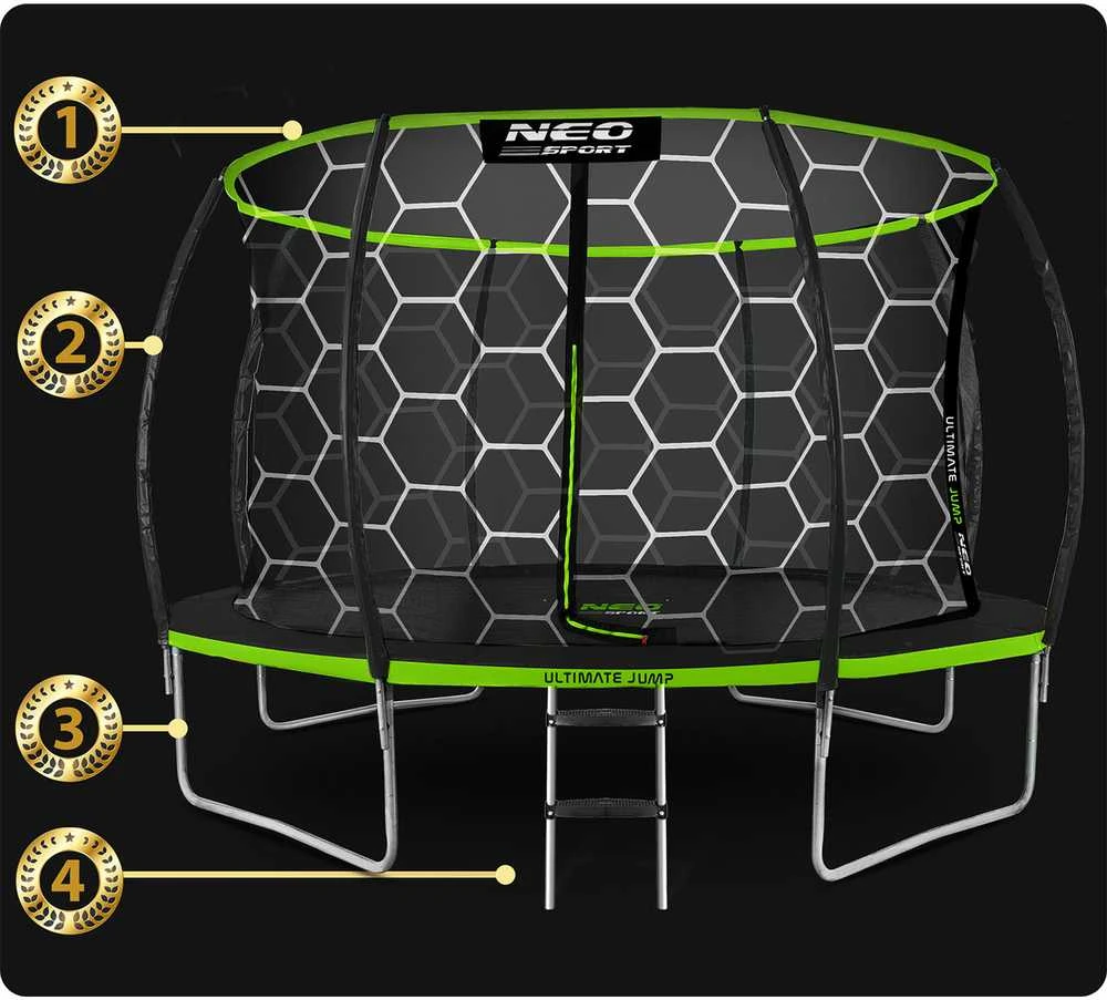 Profiliuotas sodo batutas 14 pėdų / 435 cm su vidiniu Neo-Sport tinkleliu