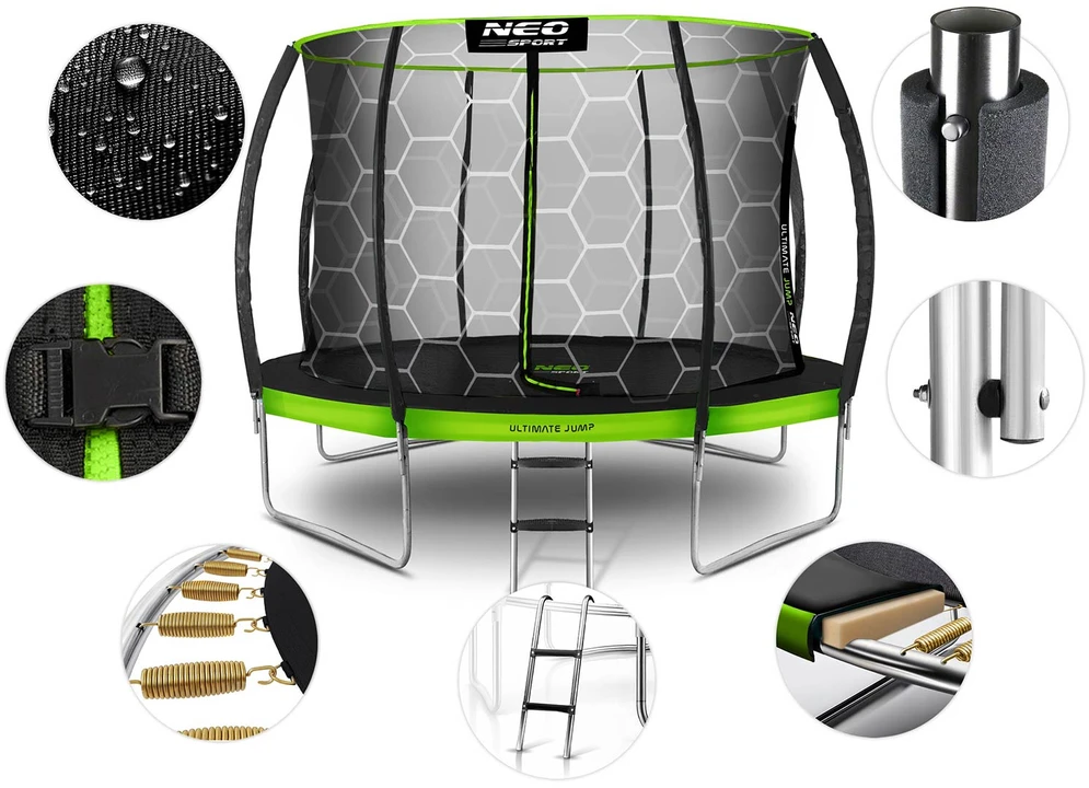 Profiliuotas sodo batutas 14 pėdų / 435 cm su vidiniu Neo-Sport tinkleliu