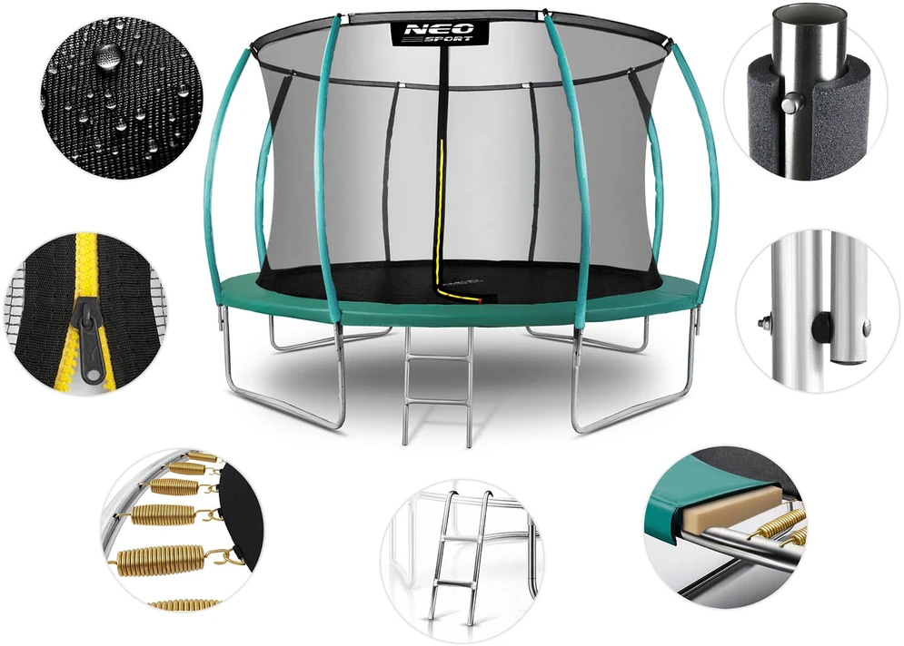 Profiliuotas sodo batutas 14 pėdų / 435 cm su vidiniu Neo-Sport tinkleliu
