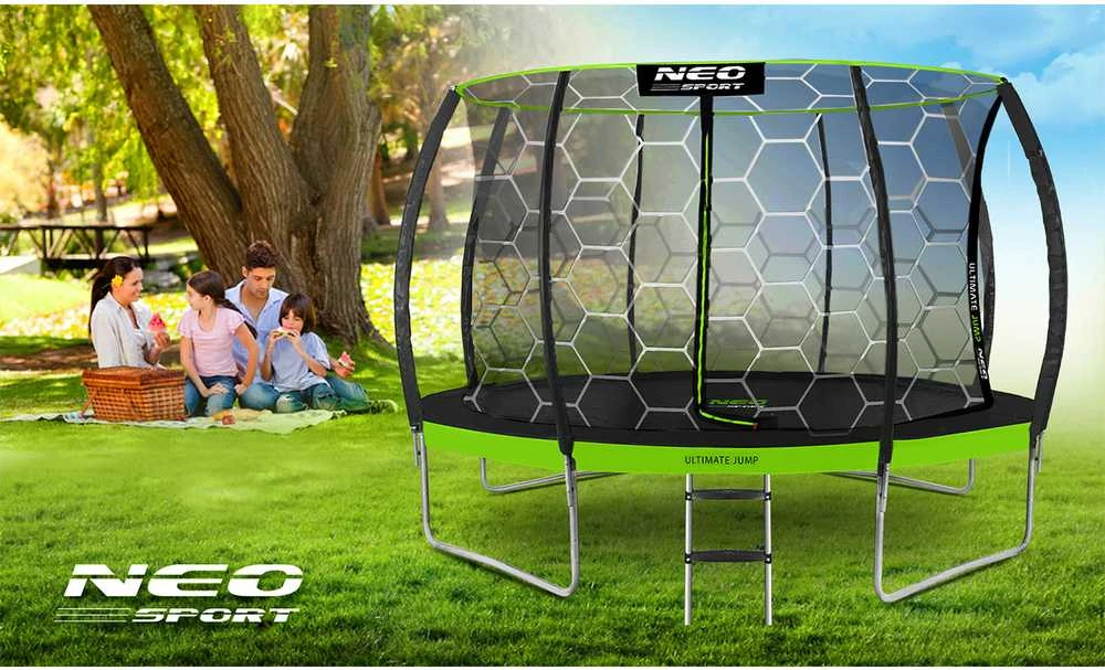 Profiliuotas sodo batutas 14 pėdų / 435 cm su vidiniu Neo-Sport tinkleliu