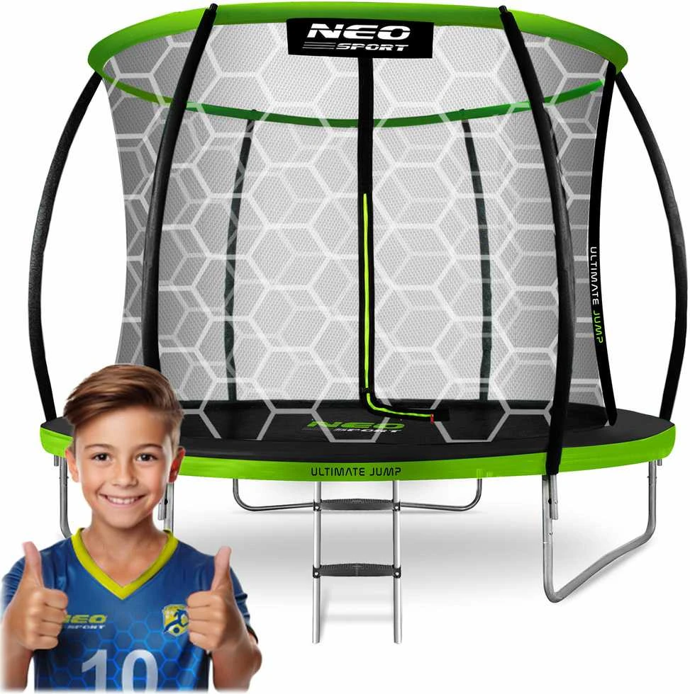 Profiliuotas sodo batutas 8 pėdų / 252 cm su vidiniu Neo-Sport tinkleliu