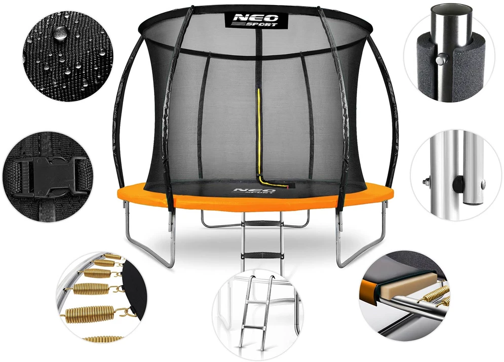 Profiliuotas sodo batutas 8 pėdų / 252 cm su vidiniu Neo-Sport tinkleliu