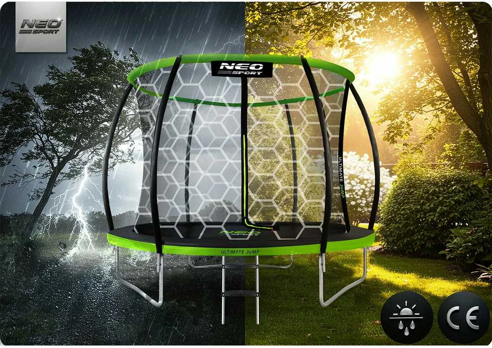 Profiliuotas sodo batutas 8 pėdų / 252 cm su vidiniu Neo-Sport tinkleliu