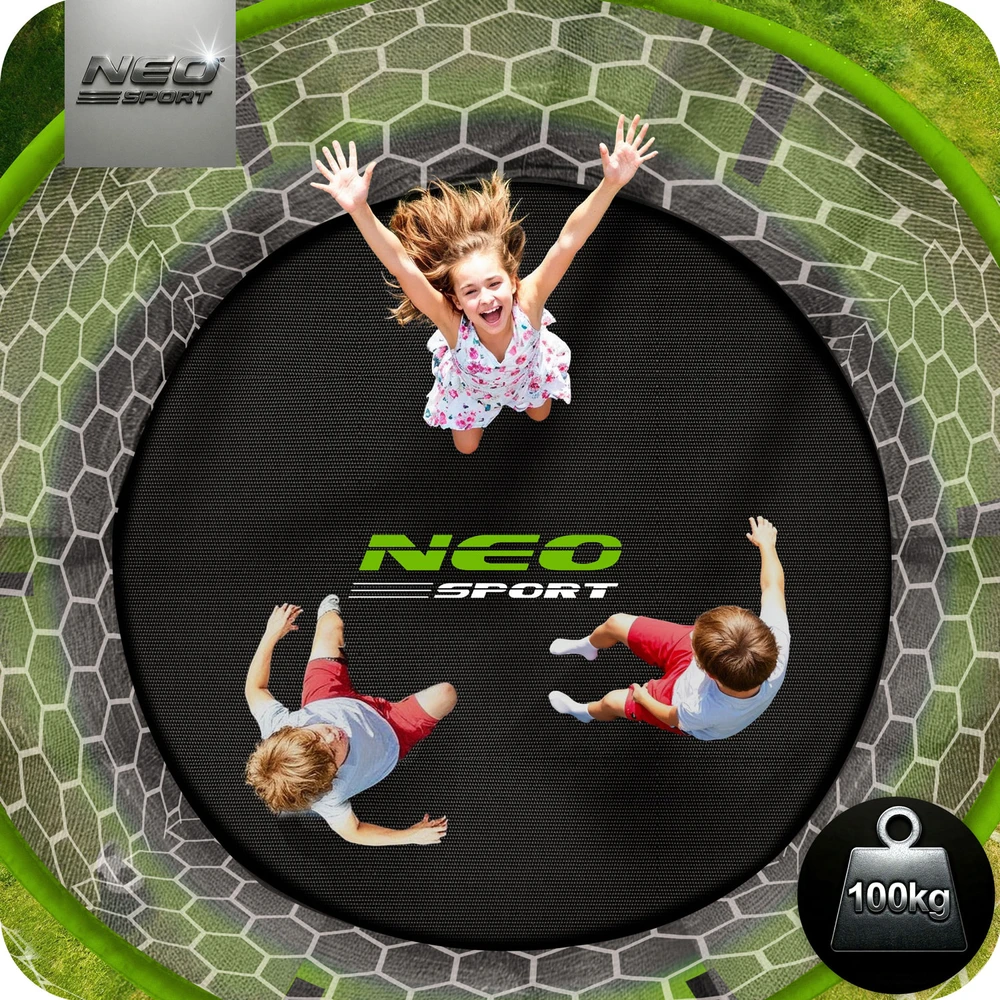 Profiliuotas sodo batutas 8 pėdų / 252 cm su vidiniu Neo-Sport tinkleliu