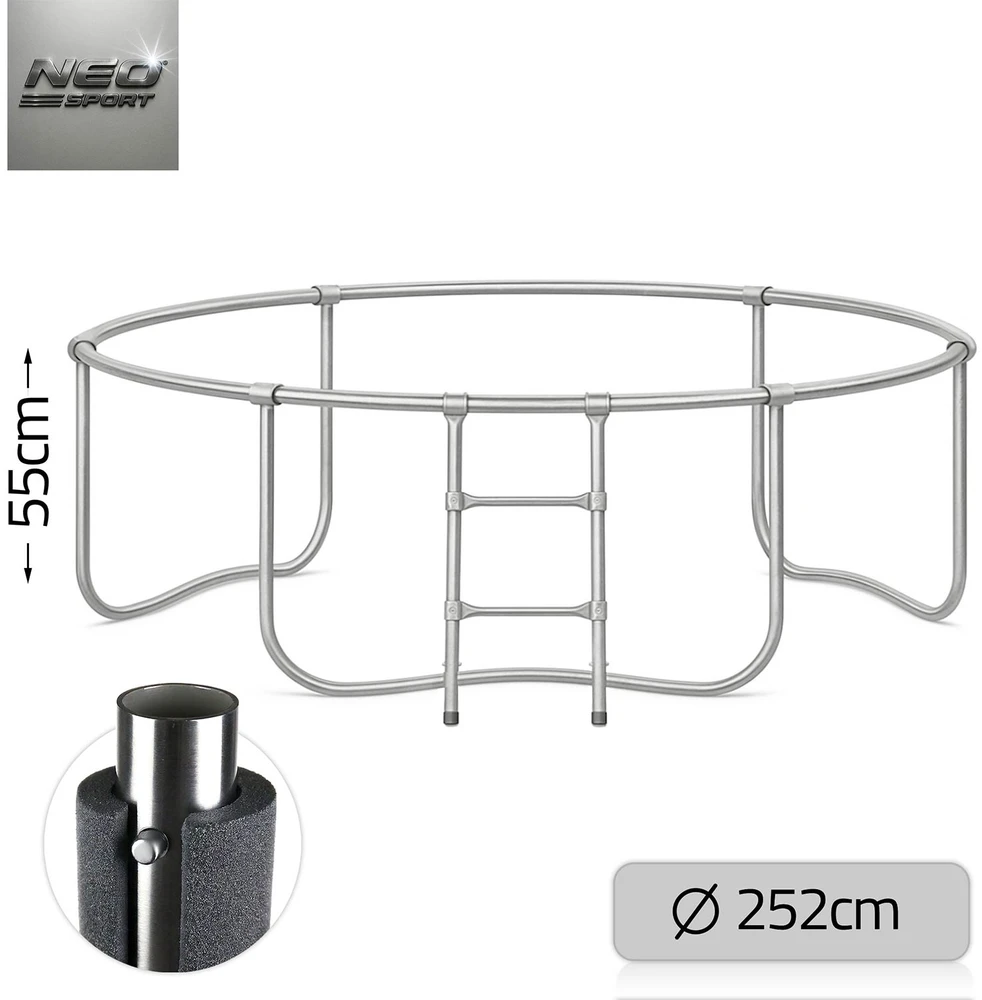 Profiliuotas sodo batutas 8 pėdų / 252 cm su vidiniu Neo-Sport tinkleliu