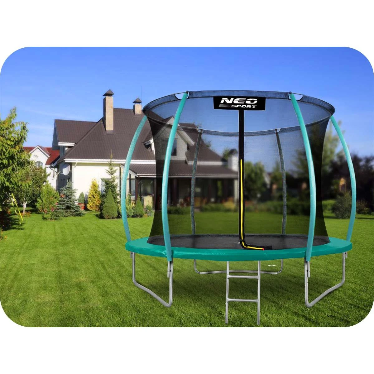Profiliuotas sodo batutas 8 pėdų / 252 cm su vidiniu Neo-Sport tinkleliu