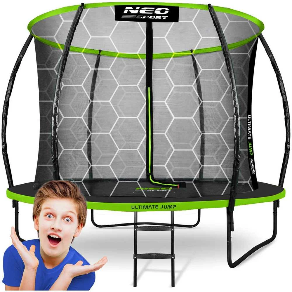 Profiliuotas sodo batutas 8 pėdų / 252 cm su vidiniu Neo-Sport tinkleliu