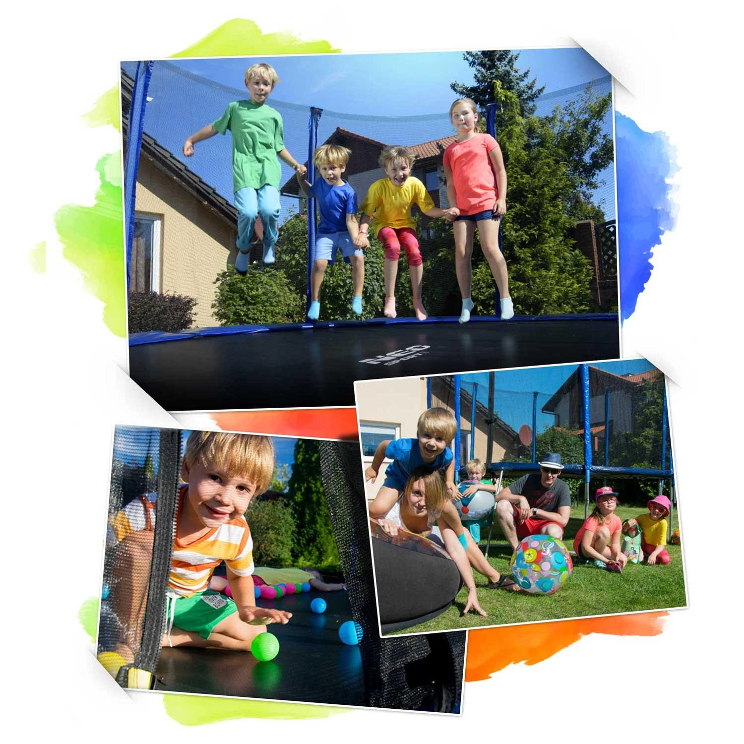 Profiliuotas sodo batutas 8 pėdų / 252 cm su vidiniu Neo-Sport tinkleliu