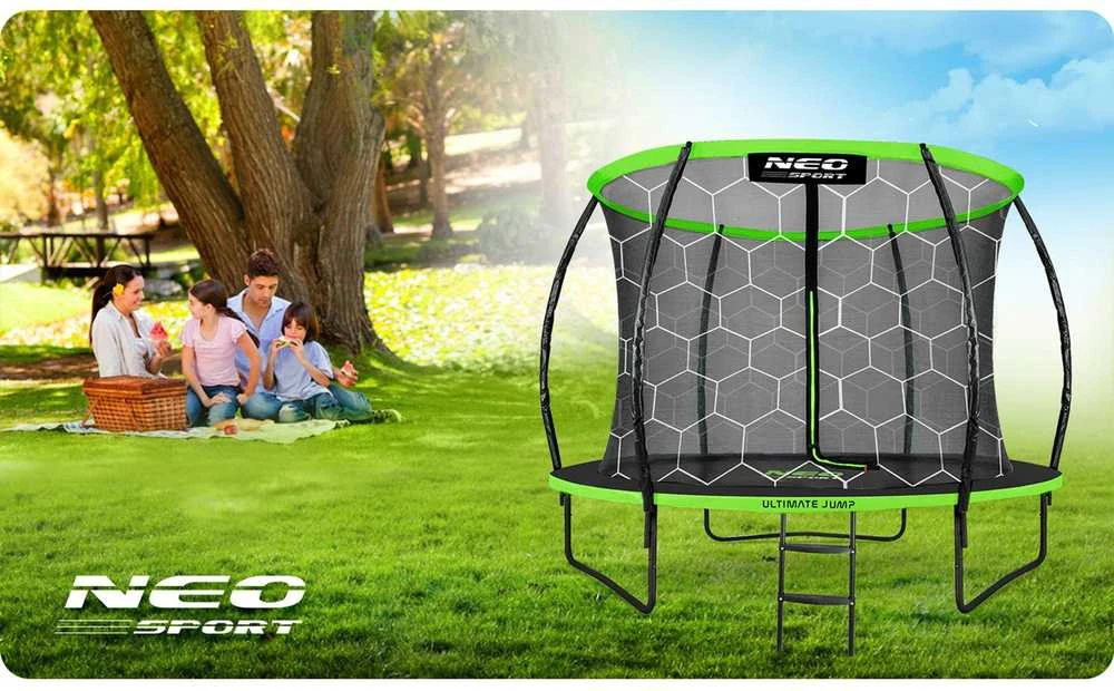 Profiliuotas sodo batutas 8 pėdų / 252 cm su vidiniu Neo-Sport tinkleliu