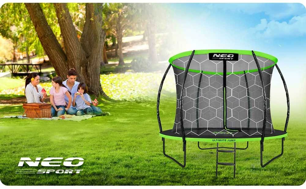 Profiliuotas sodo batutas 8 pėdų / 252 cm su vidiniu Neo-Sport tinkleliu