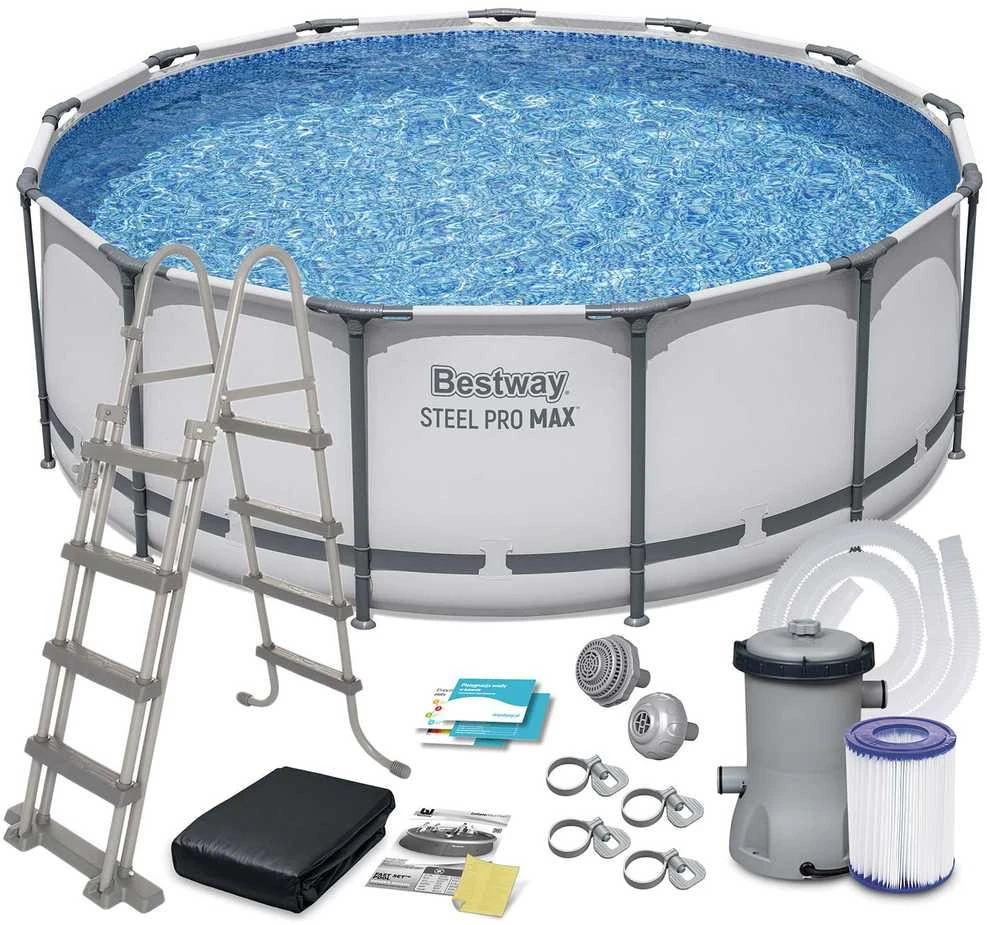 Rėminis baseinas 13 FT 396 x 122 cm plieno Pro Max BESTWAY