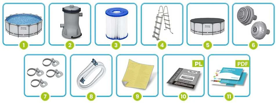 Rėminis baseinas 13 FT 396 x 122 cm plieno Pro Max BESTWAY