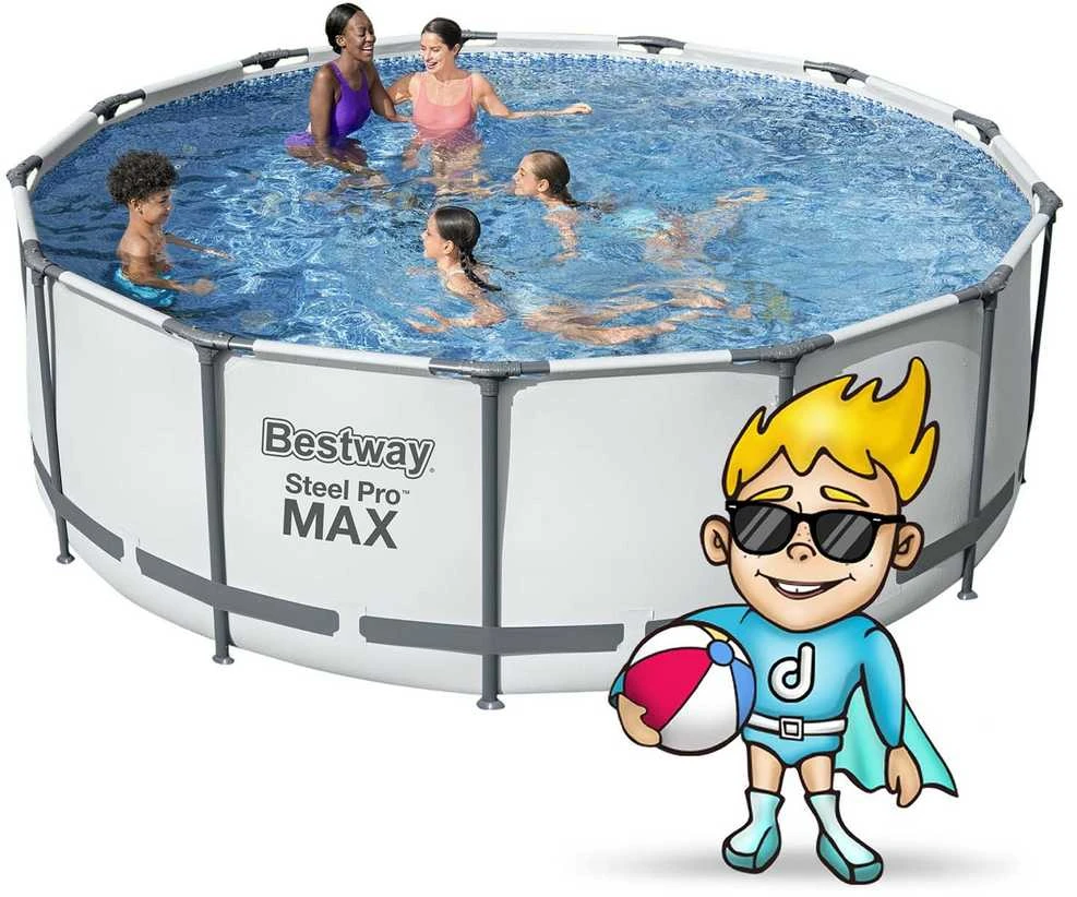 Rėminis baseinas 13 FT 396 x 122 cm plieno Pro Max BESTWAY