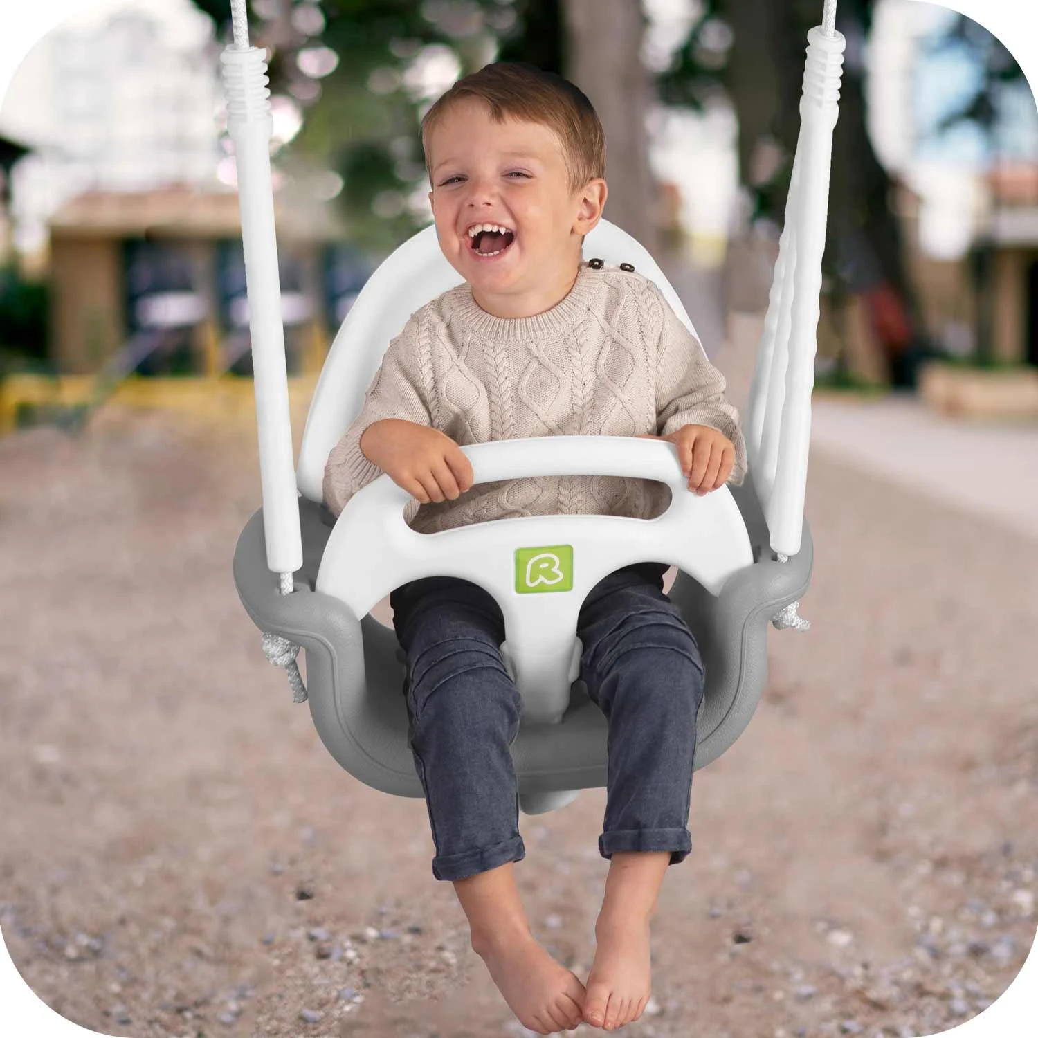 Ricokids 3in1 pilkai balta sūpynė kibirėlis