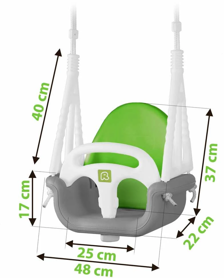 Ricokids 3in1 pilkai žalia Słonik kibirėlio formos sūpynė