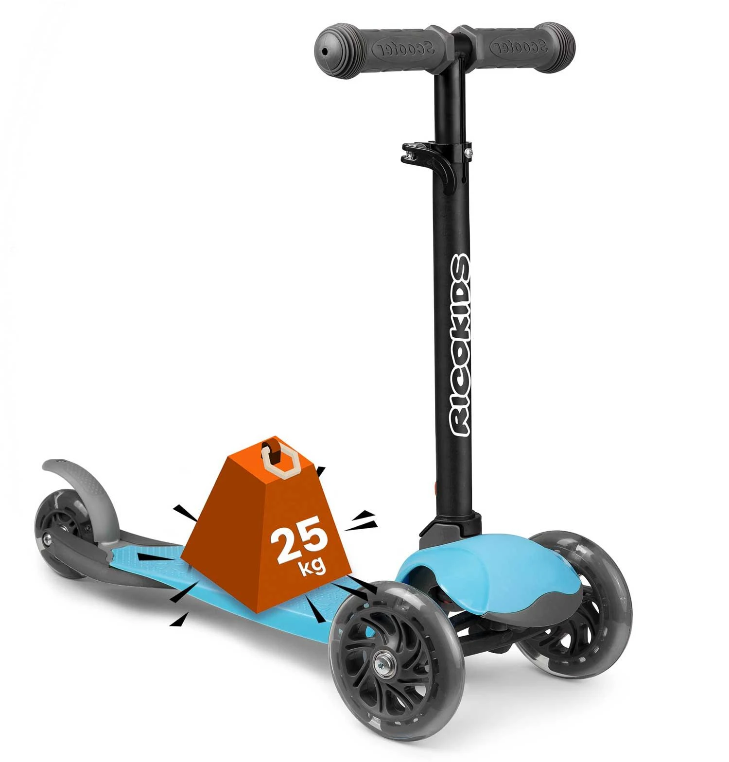 Ricokids Loco triratis paspirtukas, mėlynas