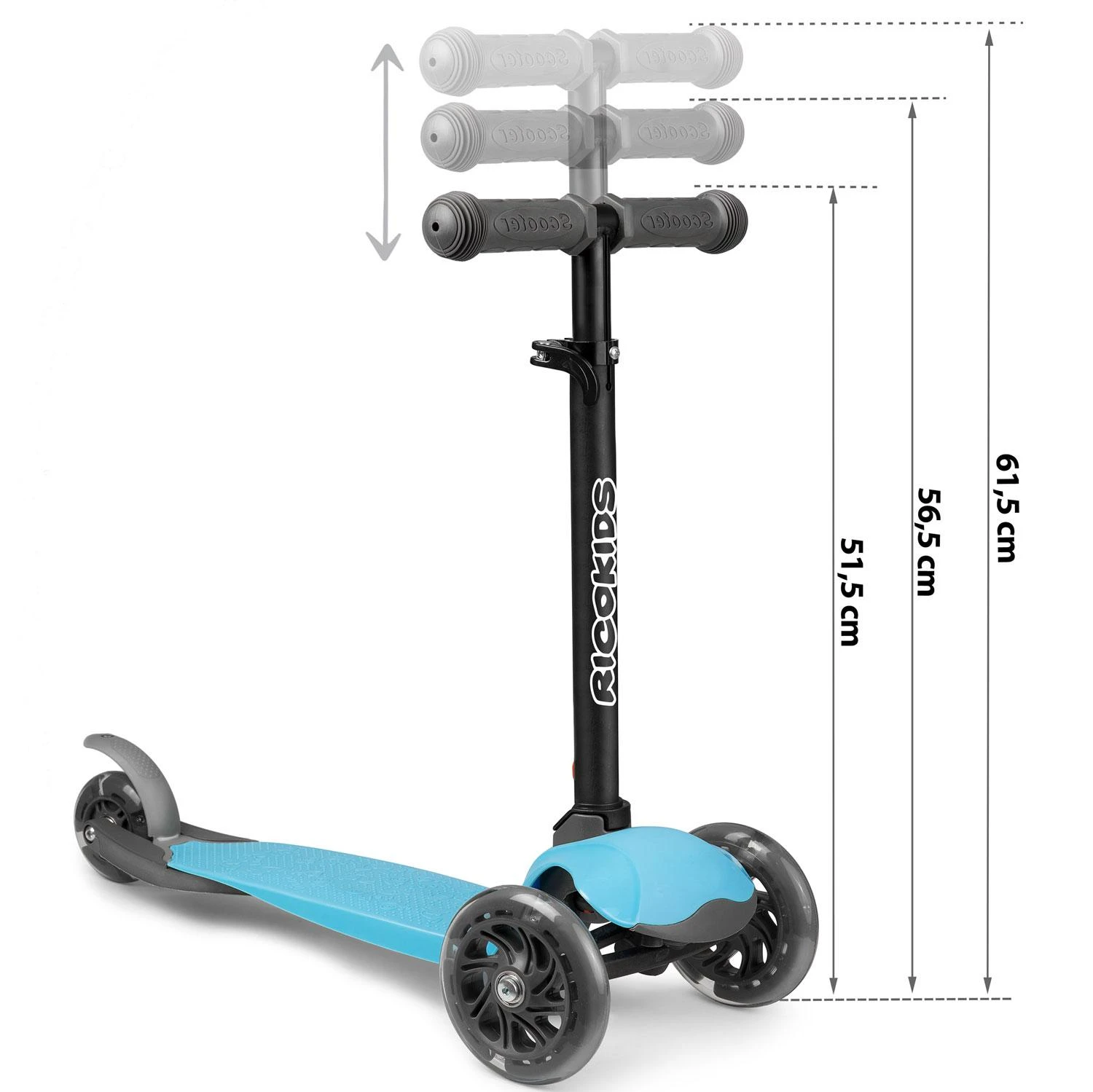 Ricokids Loco triratis paspirtukas, mėlynas