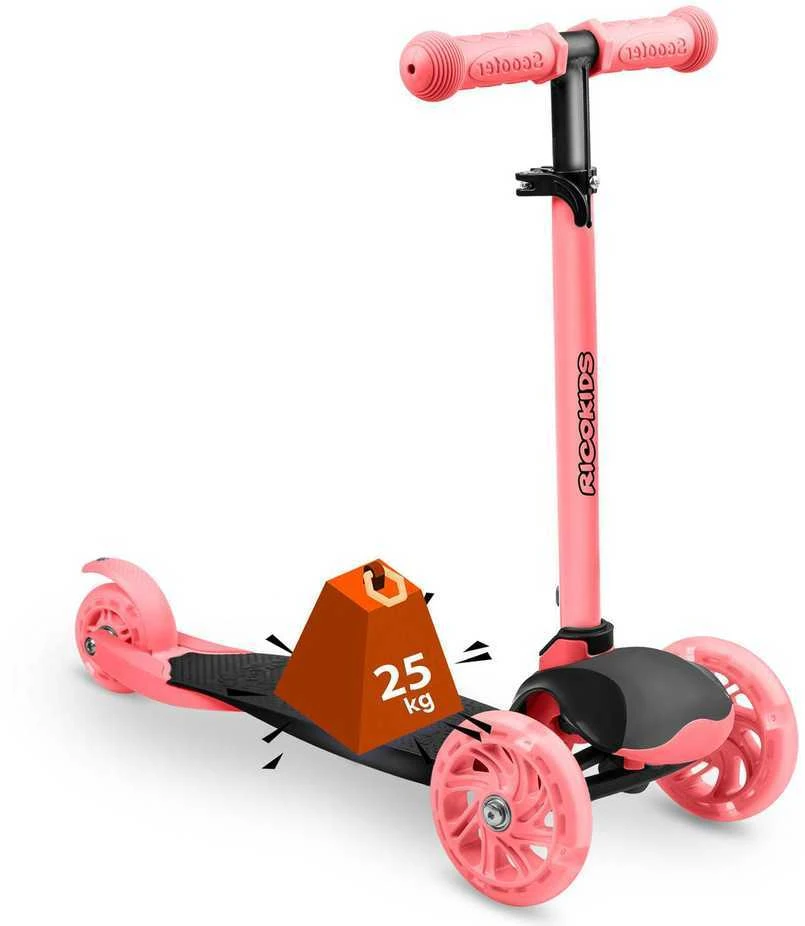 Ricokids Loco triratis paspirtukas - rožinis