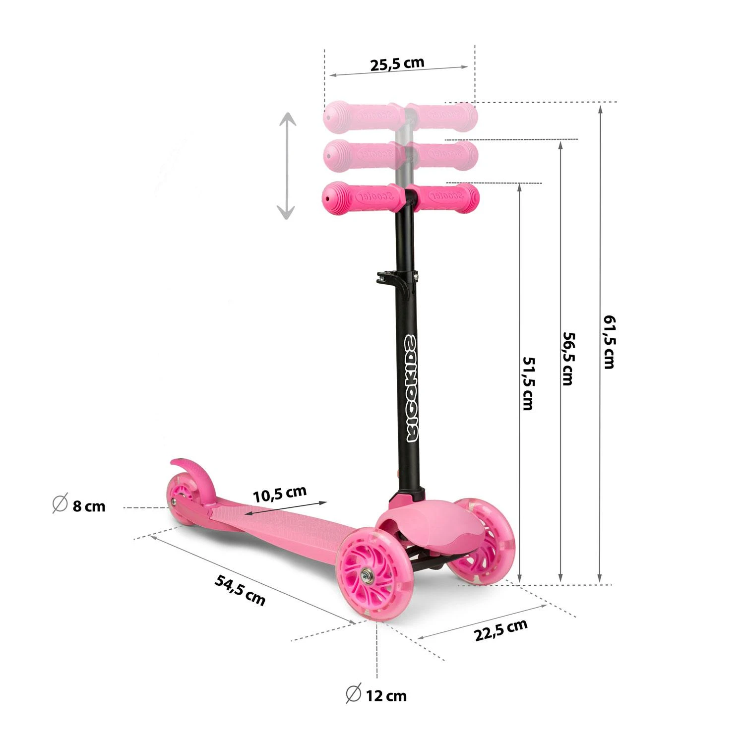 Ricokids Loco triratis paspirtukas - rožinis