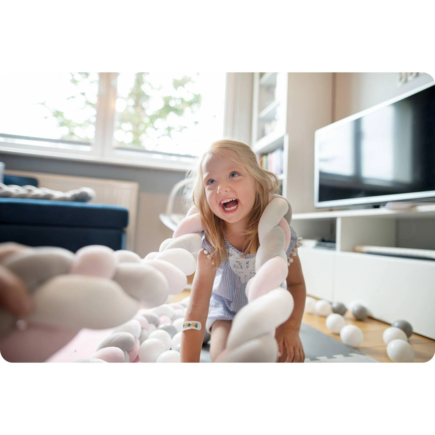 Ricokids pinta lovytės apsauga 3m - mėlynai pilka