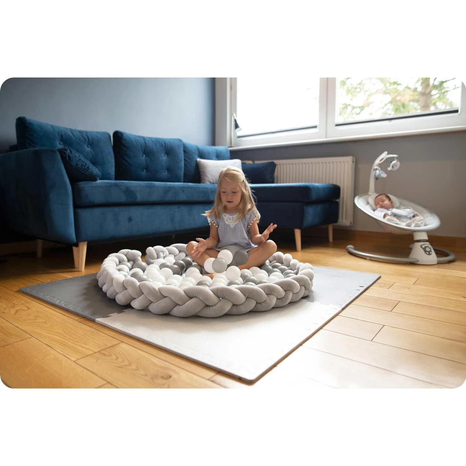 Ricokids pinta lovytės apsauga 3m - mėlynai pilka