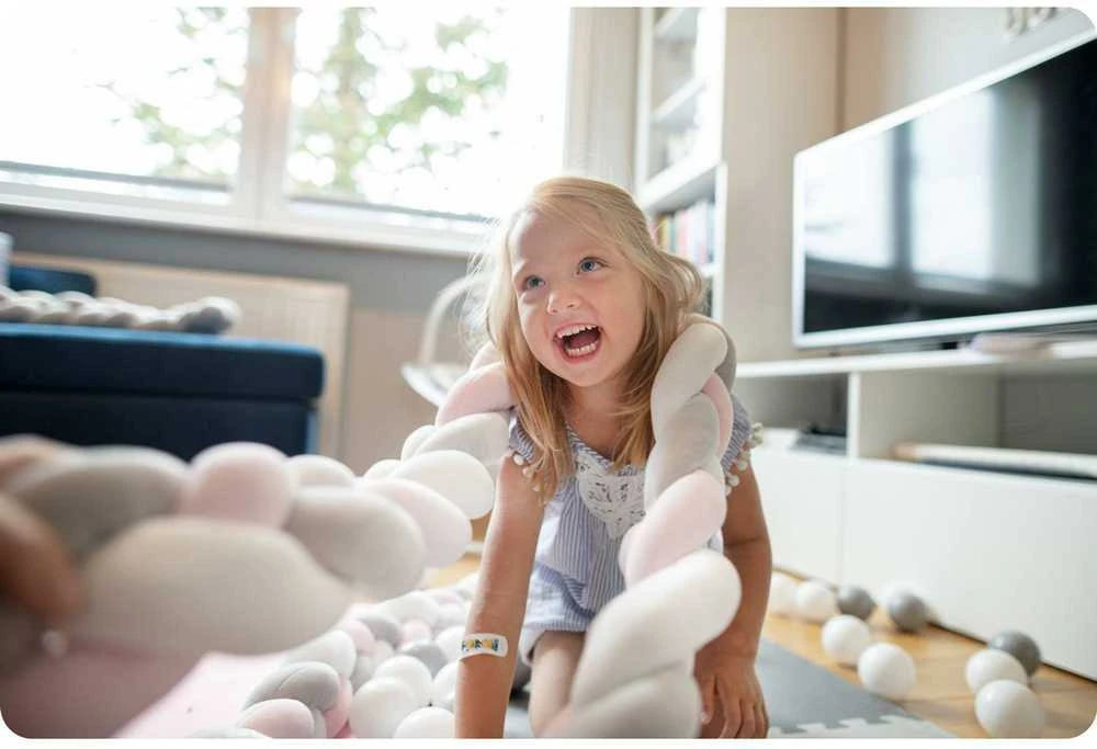 Ricokids pinta lovytės apsauga 3m - mėlynos ir rožinės spalvos