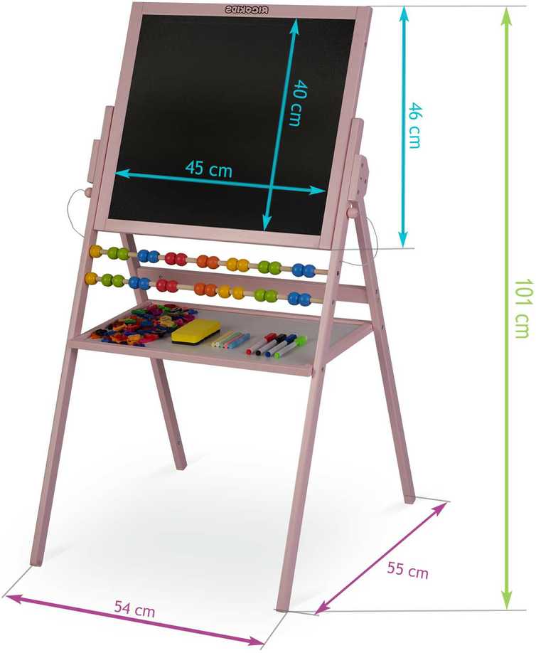 Ricokids magnetinė kreidinė lenta, besisukanti - rožinė