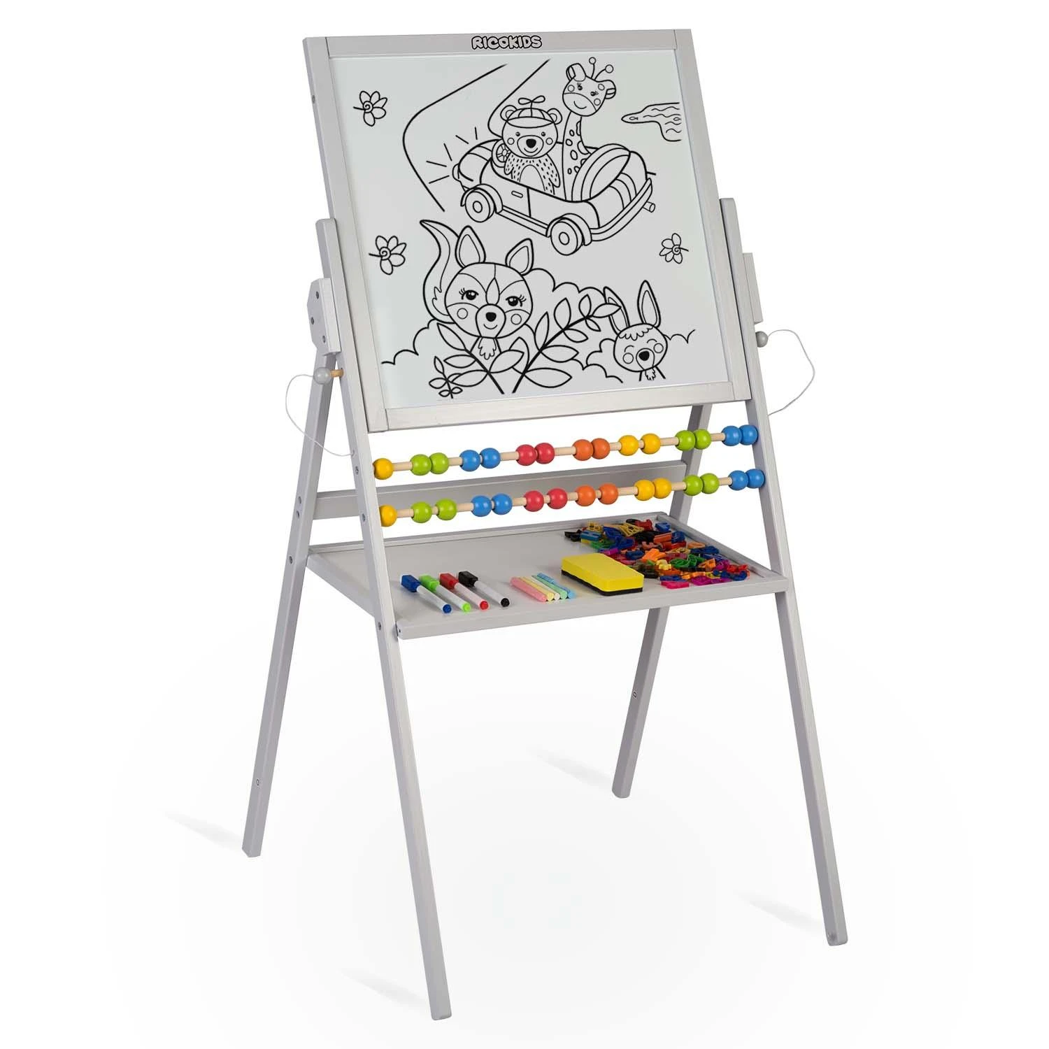 Ricokids pilka magnetinė kreidinė sukamasis lenta