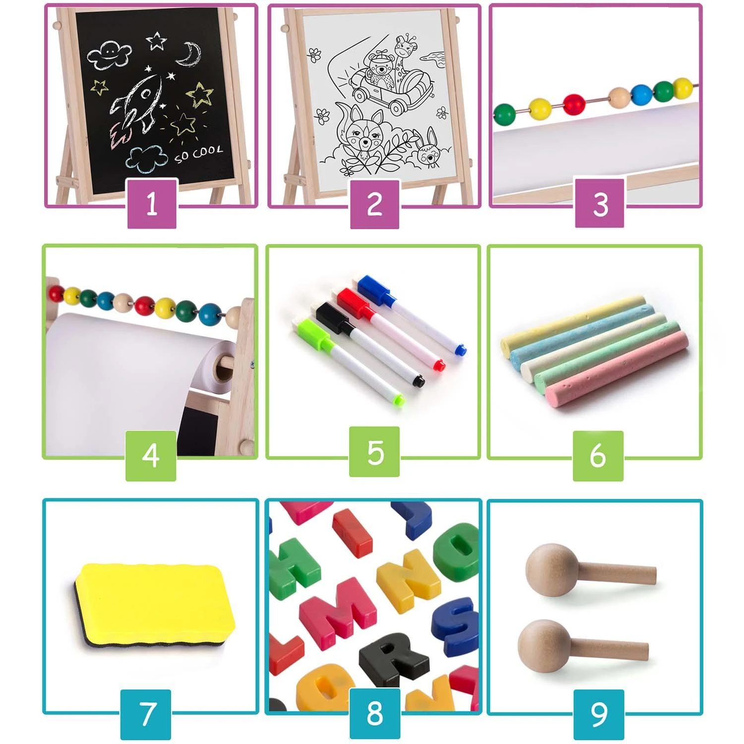 Magnetinė sukamasis kreidinė lenta Ricokids
