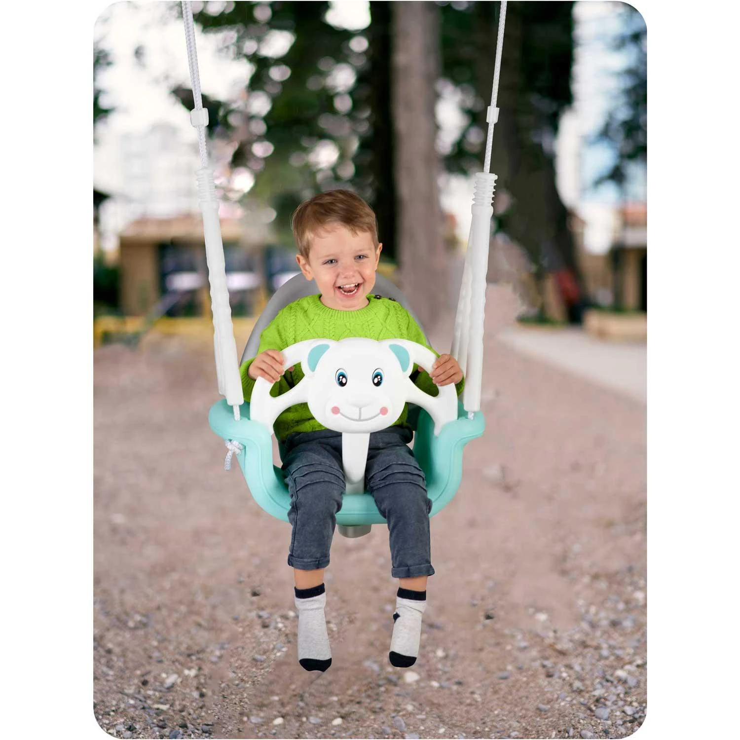 Ricokids Vaikiškos sūpynės Bear 3in1, turkio spalvos
