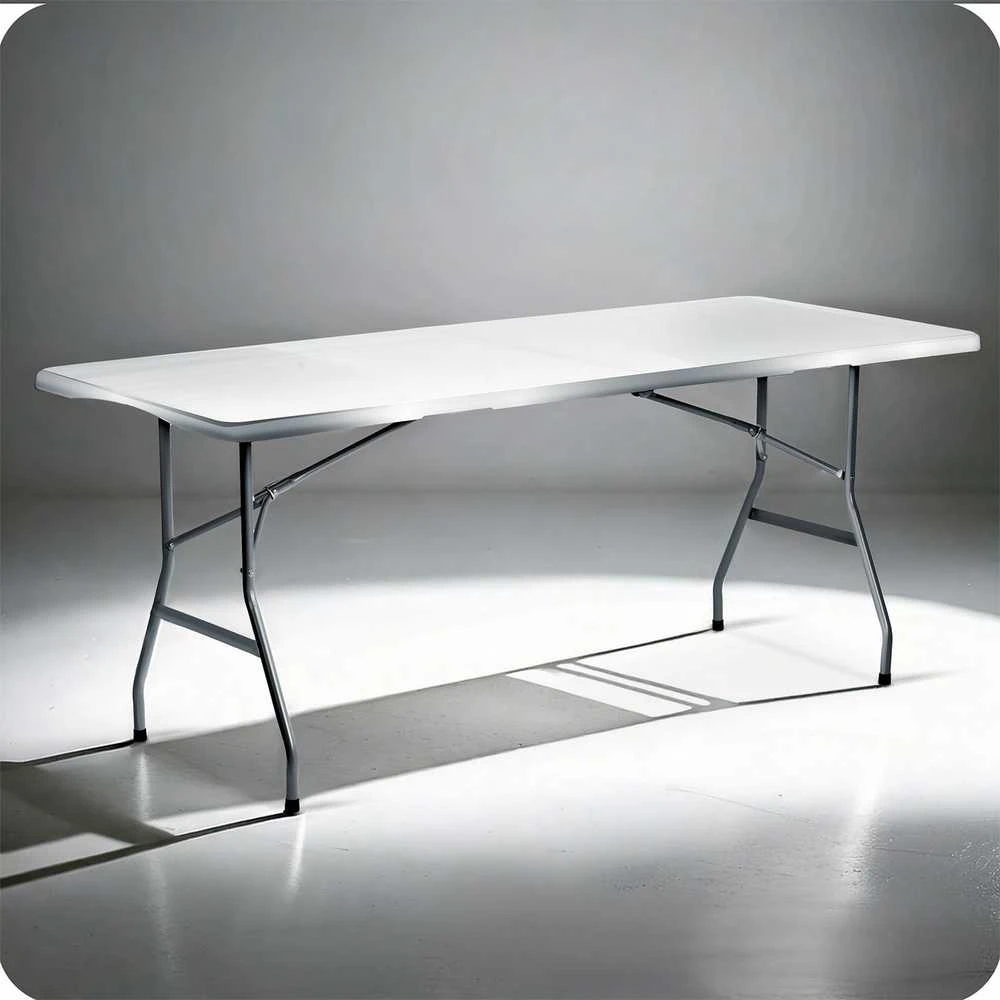 Maitinimo komplektas sodo sulankstomas stalas + 2 suolai 180 cm Plonos baltas
