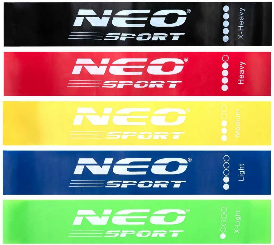 Atsparumo juostų rinkinys pratimams NS-959 Neo-Sport 5 vnt