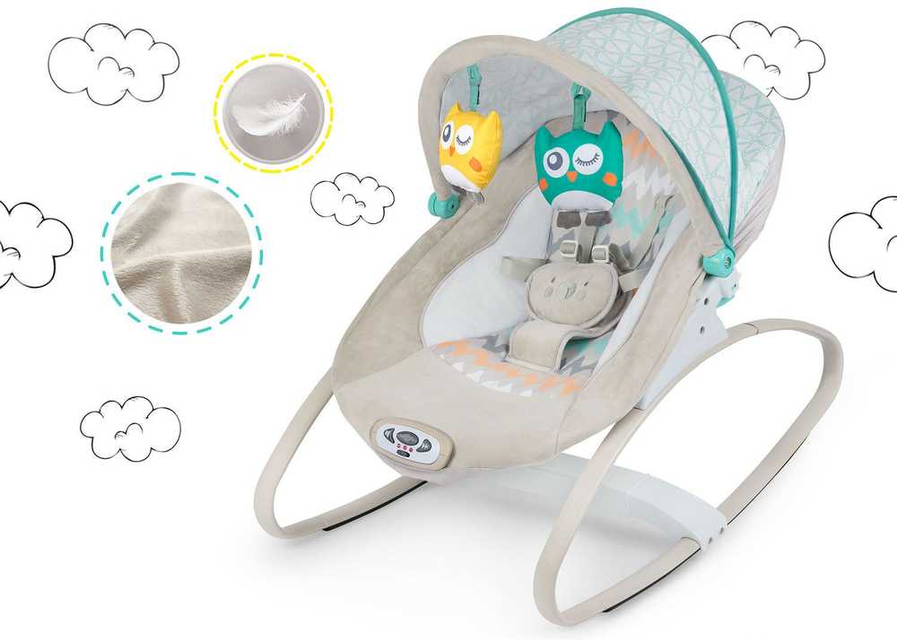 Ricokids šokinėjimo lovelė su vibracija ir muzika - pilka