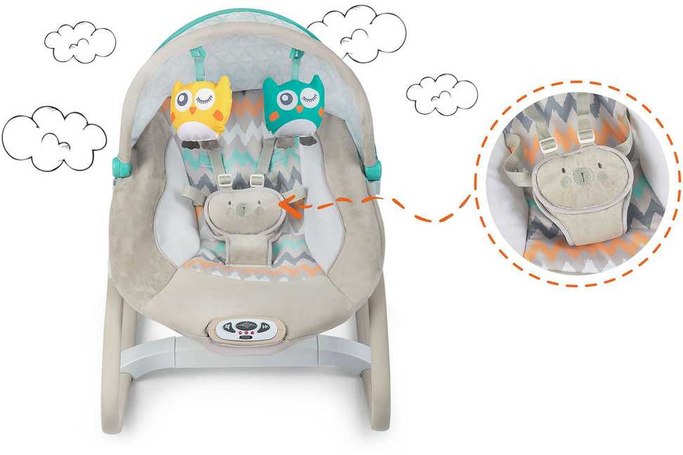 Ricokids šokinėjimo lovelė su vibracija ir muzika - pilka