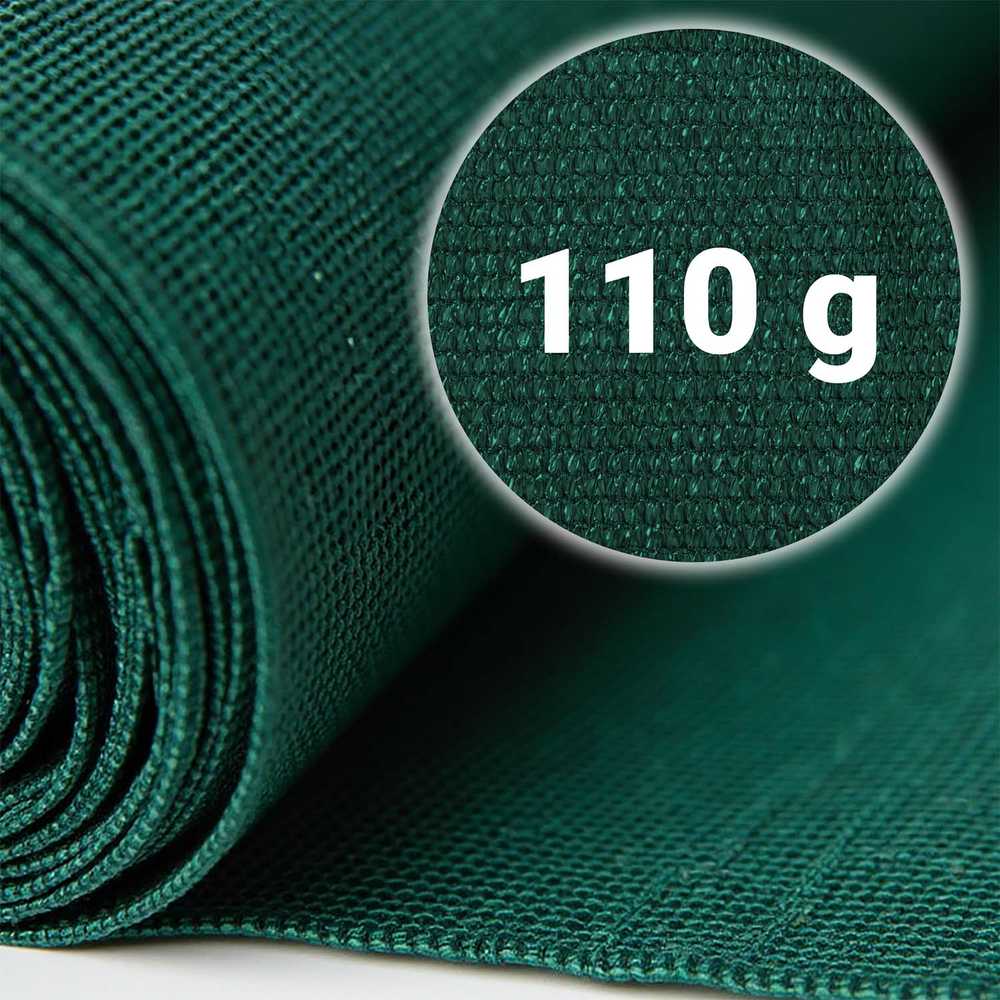Plonos Tinklelis nuo šešėlių 1,2 x 25 m, 110 g/m² + 50 spaustukų, žalias