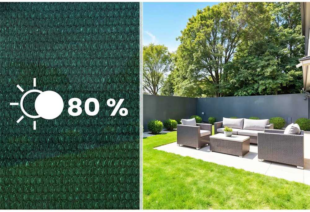 Plonos Tinklelis nuo šešėlių 1,2 x 50 m, 110 g/m² + 50 spaustukų, žalias