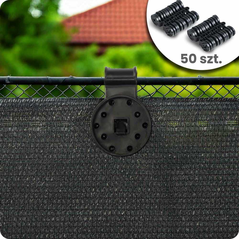 Plonos Tinklelis nuo šešėlių 1,5 x 50 m, 110 g/m² + 50 spaustukų, pilkas
