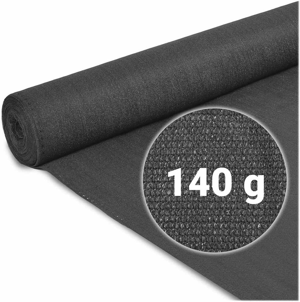 Plonos Tinklelis nuo šešėlių 1,5 x 50 m, 140 g/m² + 50 spaustukų, pilkas