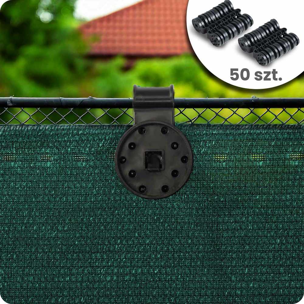 Plonos Tinklelis nuo šešėlių 1,5 x 50 m, 140 g/m² + 50 spaustukų, žalias