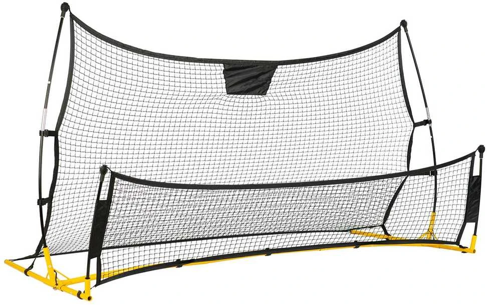 Neo-Sport Futbolo atmušėjo tinklas, 210 x 120 x 35 cm, treniruočių atmušėjas futbolui, atmušėjo tinklas futbolo treniruotėms, dvipusis atmušėjas, nešiojamas futbolo atmušėjas