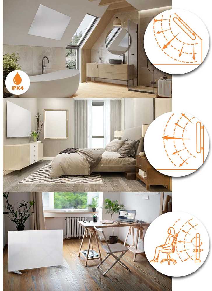 Berdsen Infraraudonųjų spindulių šildytuvas, 600 W spindulinis šildytuvas, energiją taupanti infraraudonųjų spindulių plokštė, greitas šildymas, tylus infraraudonųjų spindulių šildytuvas