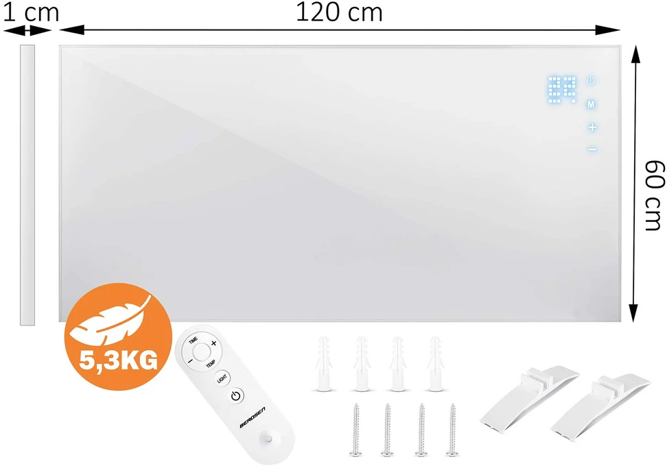 Infrared šildytuvas infraraudonųjų spindulių 1000 W Berdsen BD-992 pultas WiFi programėlė