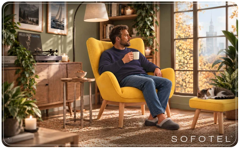 Sofotel Geltonas Norse fotelis uszak su pakoja