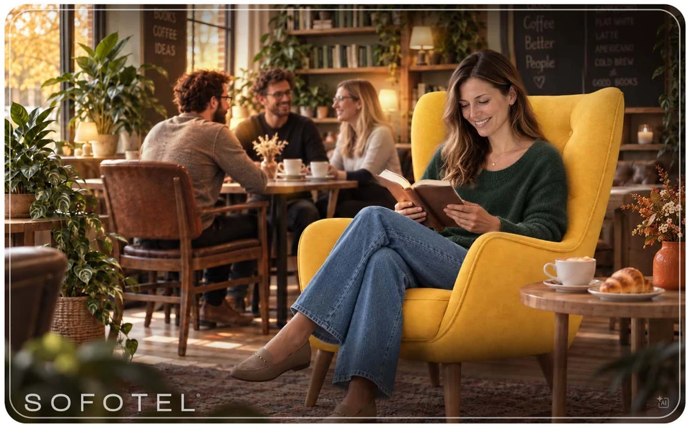 Sofotel Geltonas Norse fotelis uszak su pakoja