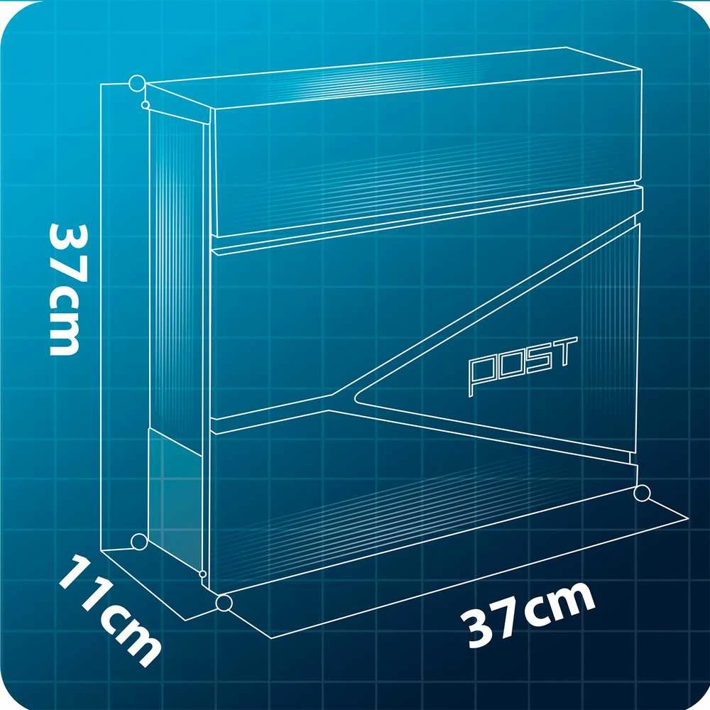 Humberg Pašto dėžutė 37x37x10,5 cm antracito spalvos HM-862